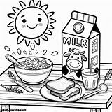 Milk For Morning Breakfast Coloring Page  Kids – Smart sketch template