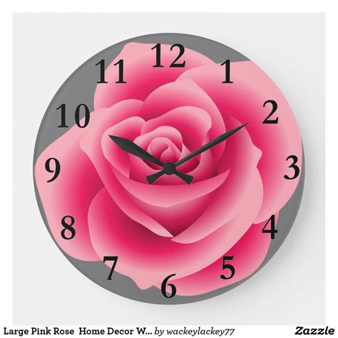Large Pink Rose Home Decor Wall Clock | Zazzle.com in 2021 | Wall clock, Clock, Pink wall art