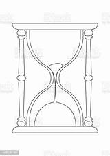 Black And White Hourglass Clipart Coloring Page Of Stock  sketch template