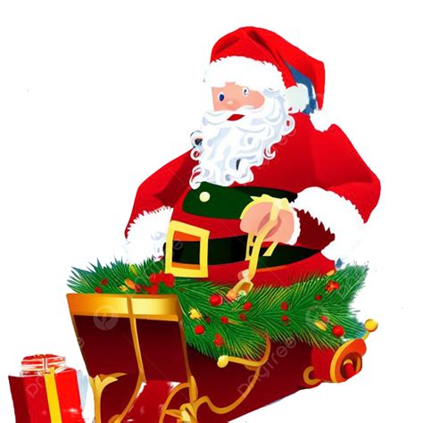 Santa Claus In A Gift Cart, Santa Claus, Christmas, Merry Christmas PNG Transparent Clipart ...