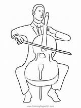 Violin Guy Coloring Page For Kids  Free Musicians Printable sketch template