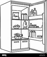 Refrigerator Drawing Line Isolated On Clean Background Vector Stock  sketch template