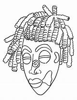 African Mask Coloring Page  Home sketch template