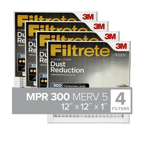 Clean Living Dust Reduction HVAC Furnace Air Filter, 300 MPR, Pack of 4 ...