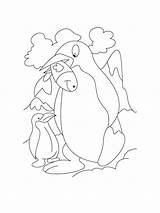 Penguin coloring page sketch template