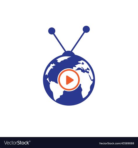 Global tv logo design concept Royalty Free Vector Image