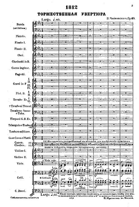 1812 Overture Full score - Orchestra - Sheet music - Cantorion - Free sheet music, free scores