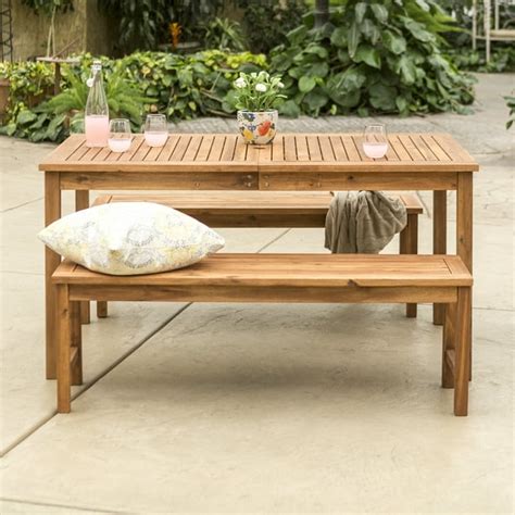 Manor Park Wooden Picnic Table with Umbrella Hole, Multiple Colors and ...