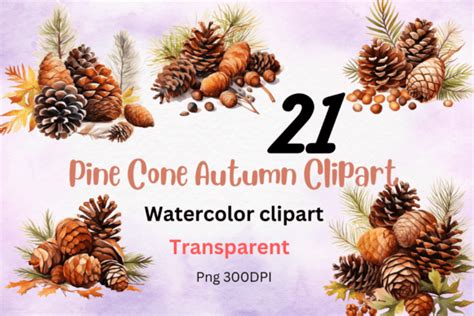 Watercolor Pine Cone Clipart Graphic by CreativeDesign · Creative Fabrica