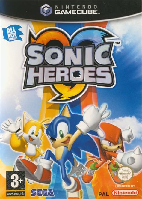 Sonic Heroes (2003) GameCube box cover art - MobyGames