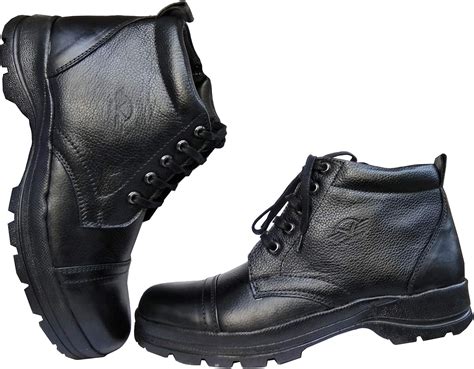 Buy Pure Leather Ankle Police Boot Men`s at Amazon.in