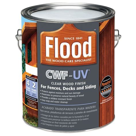 Flood 1 gal. Clear CWF-UV Oil Based Exterior Wood Finish-FLD542-01 ...