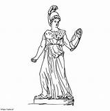 Estátua Da Deusa Atena Parthenos Para Colorir sketch template