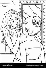 Makeup Artist Coloring Pages  Saubhaya Makeup sketch template