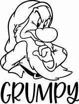 Grumpy Dwarf Coloring Page  Disney Silhouette sketch template