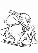 Yeti On Ski Slope coloring Page  ColouringPages sketch template