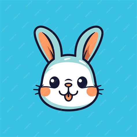 Premium Vector | Cute bunny smiling face vector