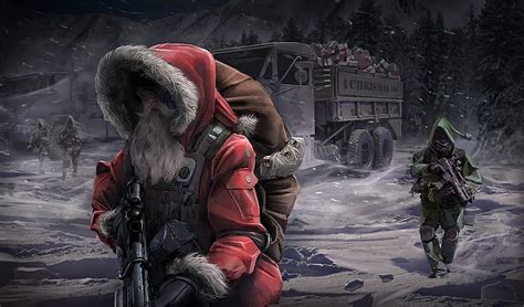 HD wallpaper: soldiers illustration, santa, elves, G36K, Christmas, real people | Wallpaper Flare