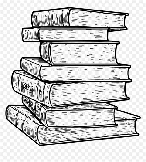 Stack Of Books Line Drawing , Png Download - Dessin Pile De Livre, Transparent Png - vhv