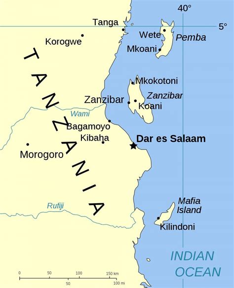 Pemba island tanzania mapa - Tanzania islas mapa (este de África - África)