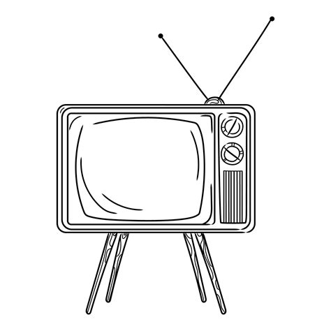 Old tv vector image.Retro tv icon sketch illustration on white background 7388164 Vector Art at ...