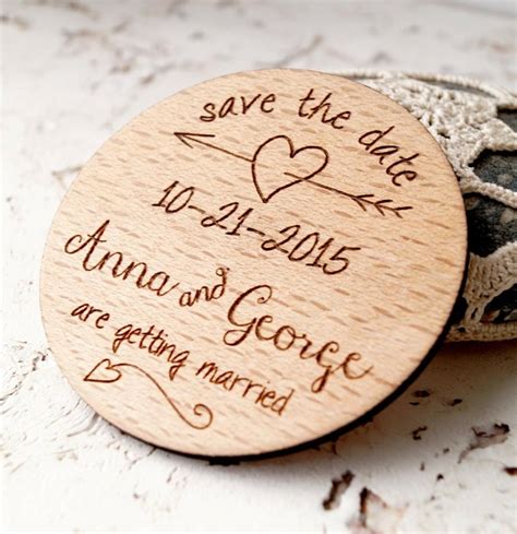 Wooden Save The Date Magnet, Wedding Magnets, Personalized Save The ...