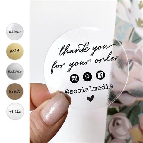 Custom Thank You for Your Order Stickers Personalized Square - Etsy UK ...