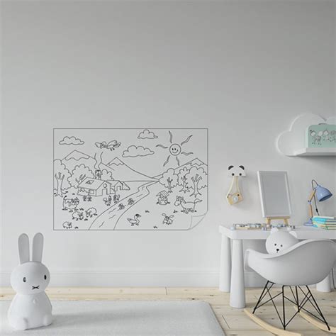 Dry Erase Kids Painting Activity Decal Model-1 Personalized, Toddlers Coloring Simple Coloring ...