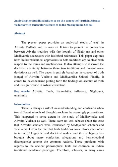 (PDF) Buddhist Influence on Truth in Advaita Vedānta and Madhyāmika