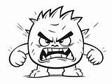 Coloring Angry Emotions  Page sketch template