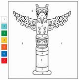 Color By Number Totem Pole  Free Printable Coloring Pages sketch template