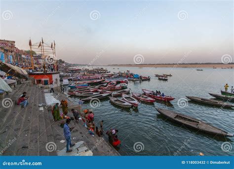 Banks on the Holy Ganges River. Editorial Photography - Image of bath ...