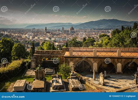 Beautiful Florence Sunset City Skyline Stock Photo - Image of michelangelo, aerial: 124442112