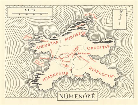 Númenórë (map) - Tolkien Gateway