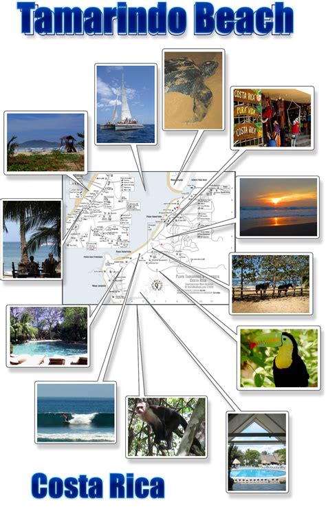 Tamarindo Beach & Langosta - free printable map