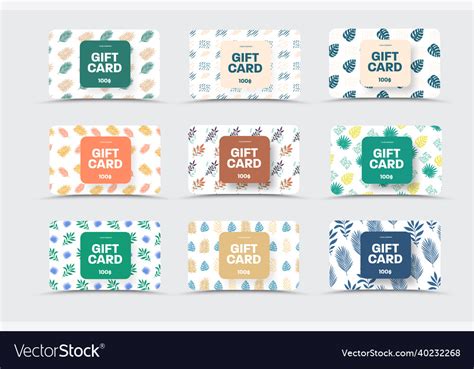 Mockup of gift cards isolated on white background Vector Image