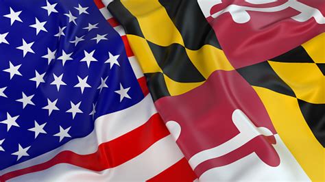 Usa Flag With Flag Of Maryland Stock Photo - Download Image Now - iStock