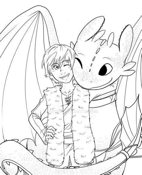 Toothless And Hiccup Coloring Pages