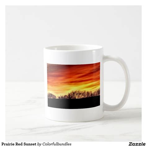 Prairie Red Sunset Coffee Mug | Mugs, Red sunset, Coffee travel