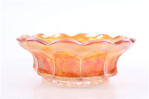 Lot - Carnival Glass Gold Iridescent Candy Dish
