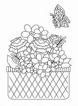 Flower Basket Coloring Pages Printable For Free Download sketch template