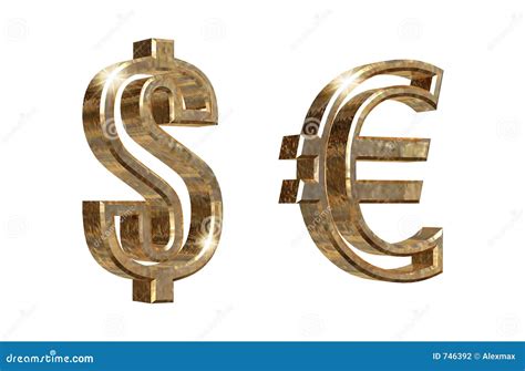 Dollar and euro symbols stock illustration. Illustration of america ...