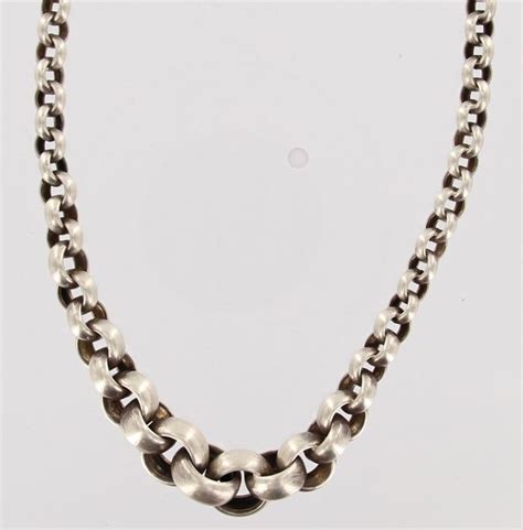 Silver chain link necklace - Catawiki