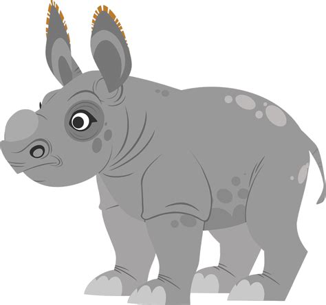 a cartoon rhino standing on top of a white ground