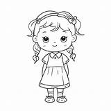 Cute Little Girl Coloring Page And Baby Doll Cartoon 46% OFF sketch template