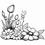 Flower Bed Coloring Page · Creative Fabrica sketch template