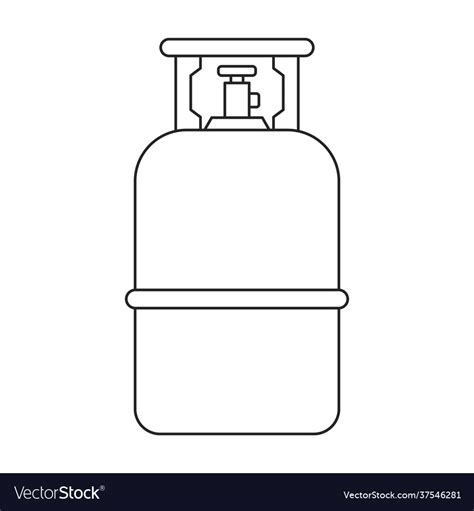 Gas cylinder outline icon Royalty Free Vector Image