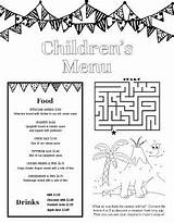 Printable Kids Menu Coloring sketch template