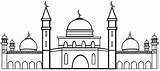 Flat Design Mosque Coloring Page sketch template