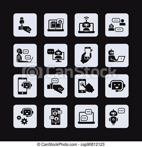 Communication smart technologies vector icon set in glyph style. vector illustration. | CanStock